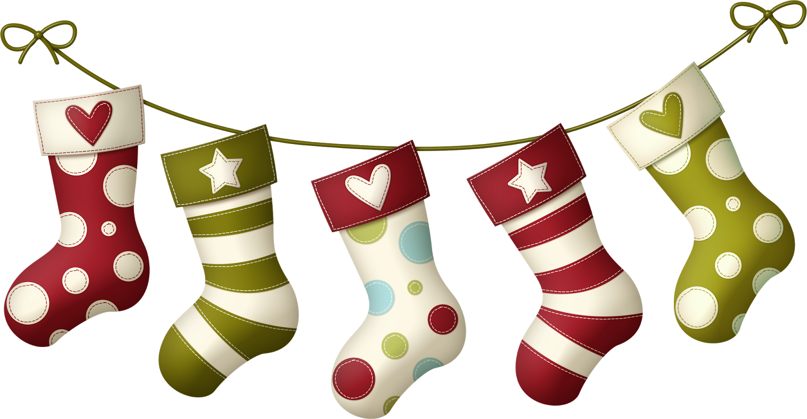 Festive Christmas Stockings Banner PNG