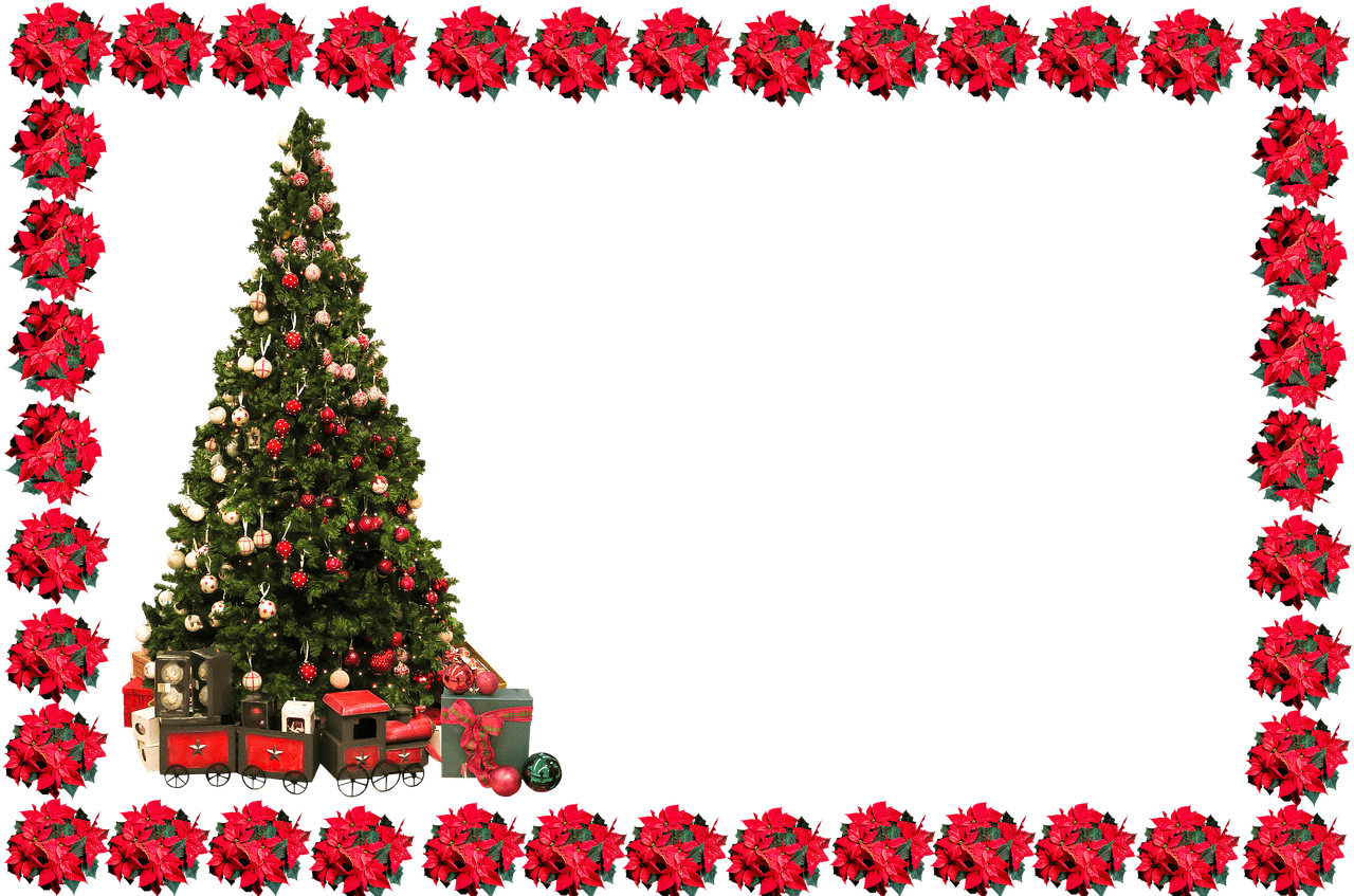 Festive Christmas Tree Frame PNG