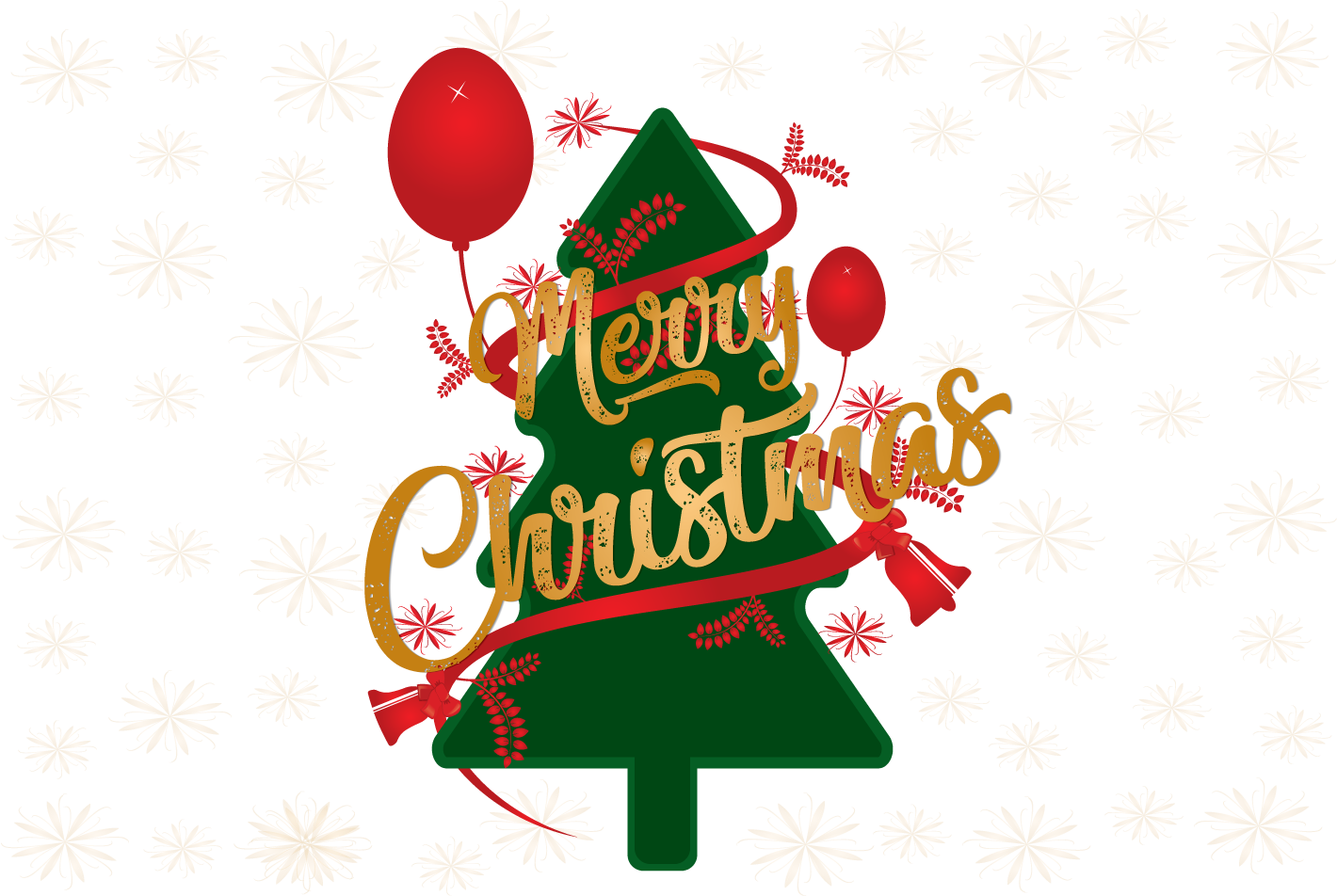 Festive Christmas Tree Greeting PNG