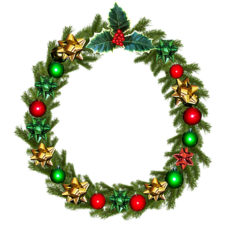 Festive Christmas Wreath PNG