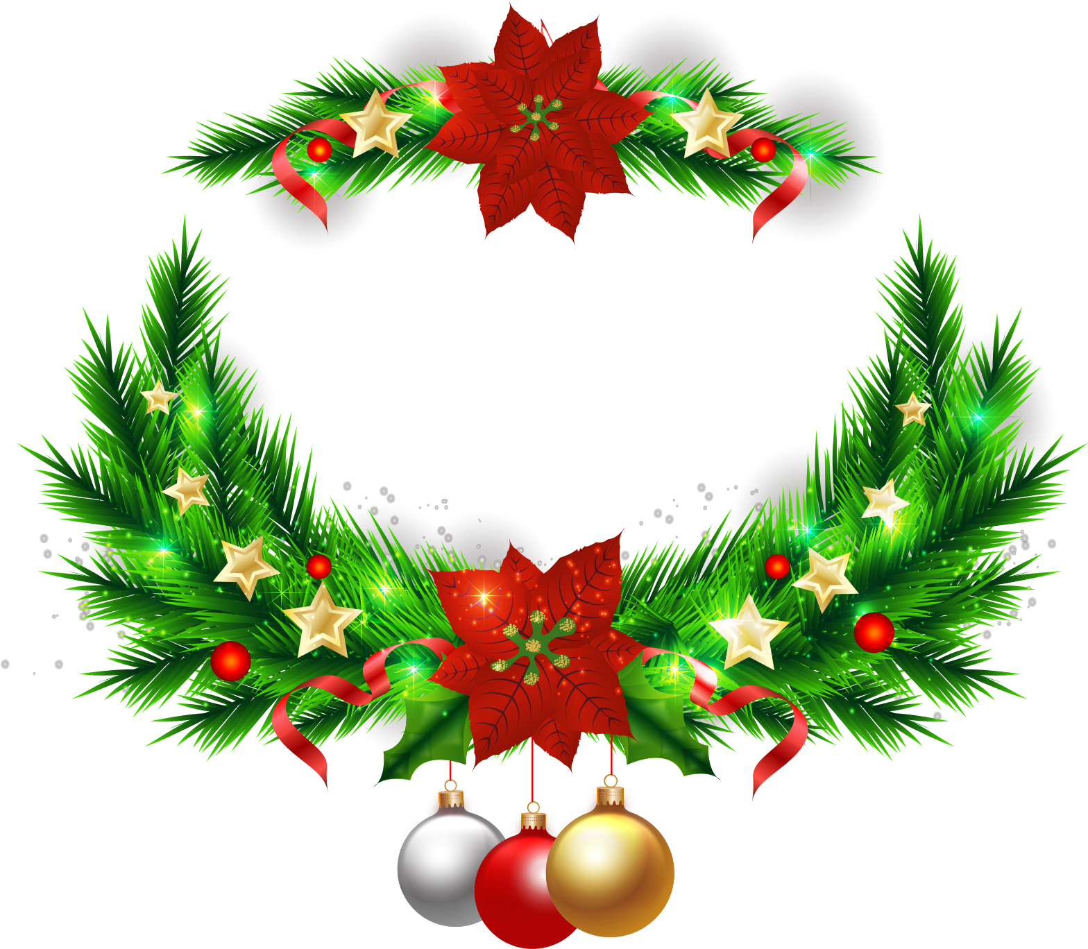 Festive Christmas Wreath Decoration.png PNG