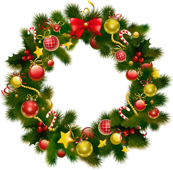 Festive Christmas Wreath Frame.png PNG