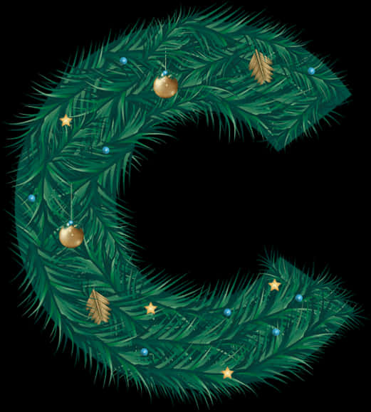 Festive Christmas Wreath Graphic PNG