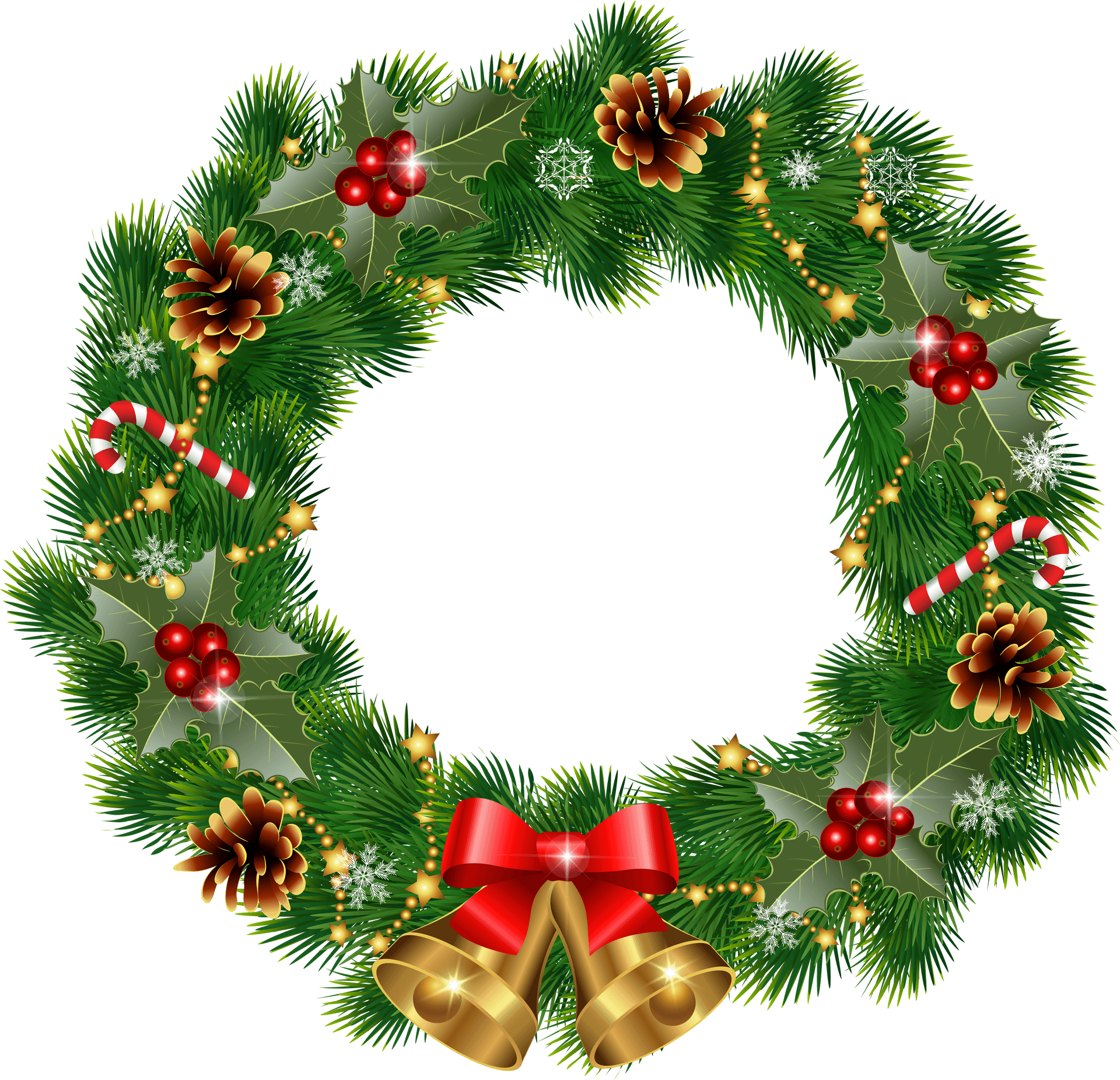 Download Festive Christmas Wreath.png | Wallpapers.com