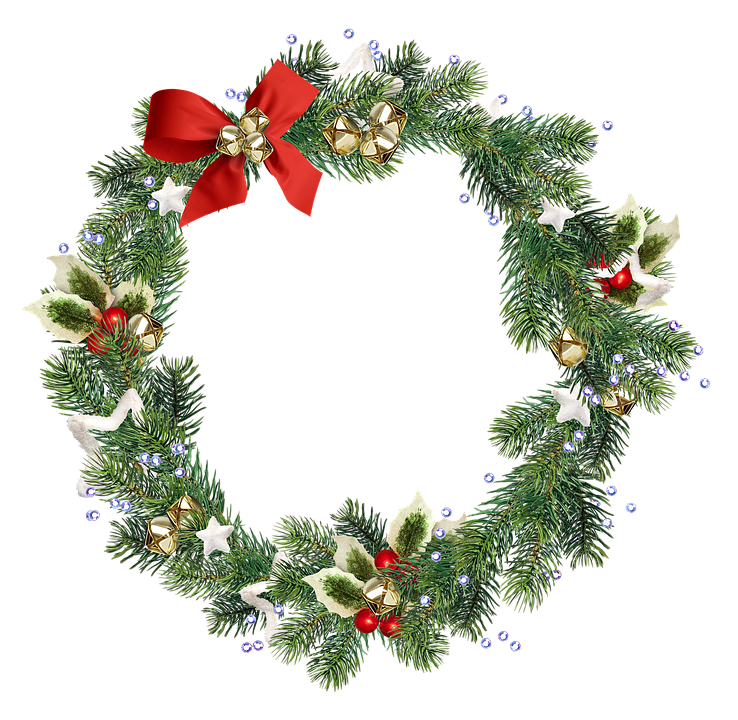 Festive Christmas Wreathwith Red Bow PNG