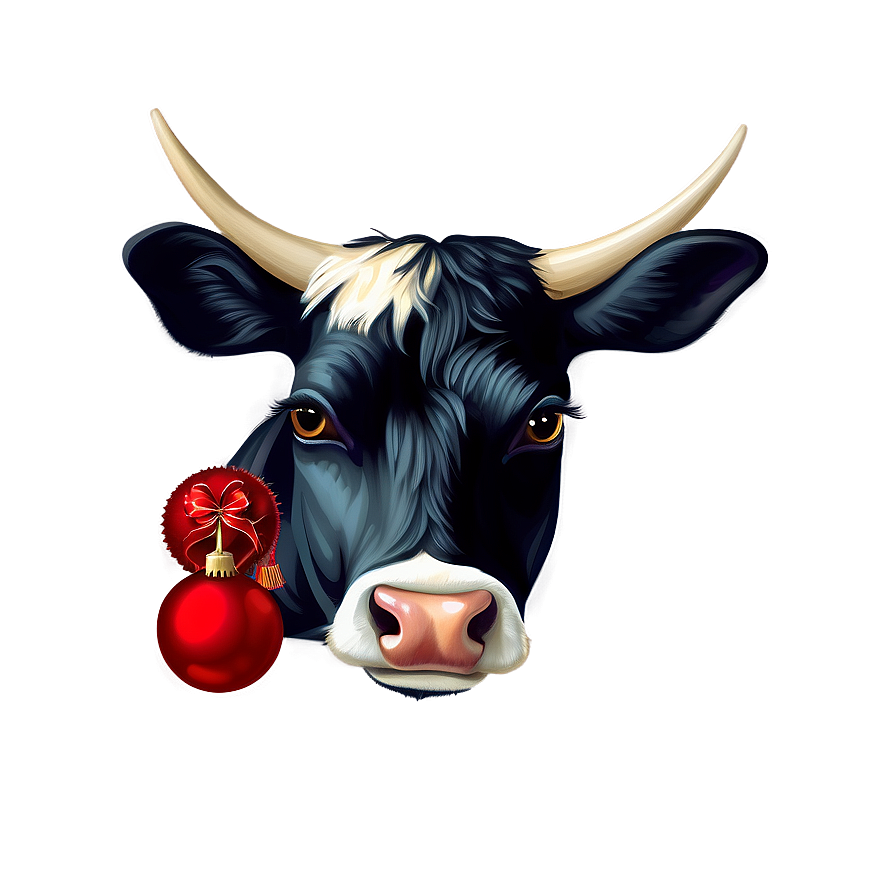 Festive Cow Face Png 06212024 PNG