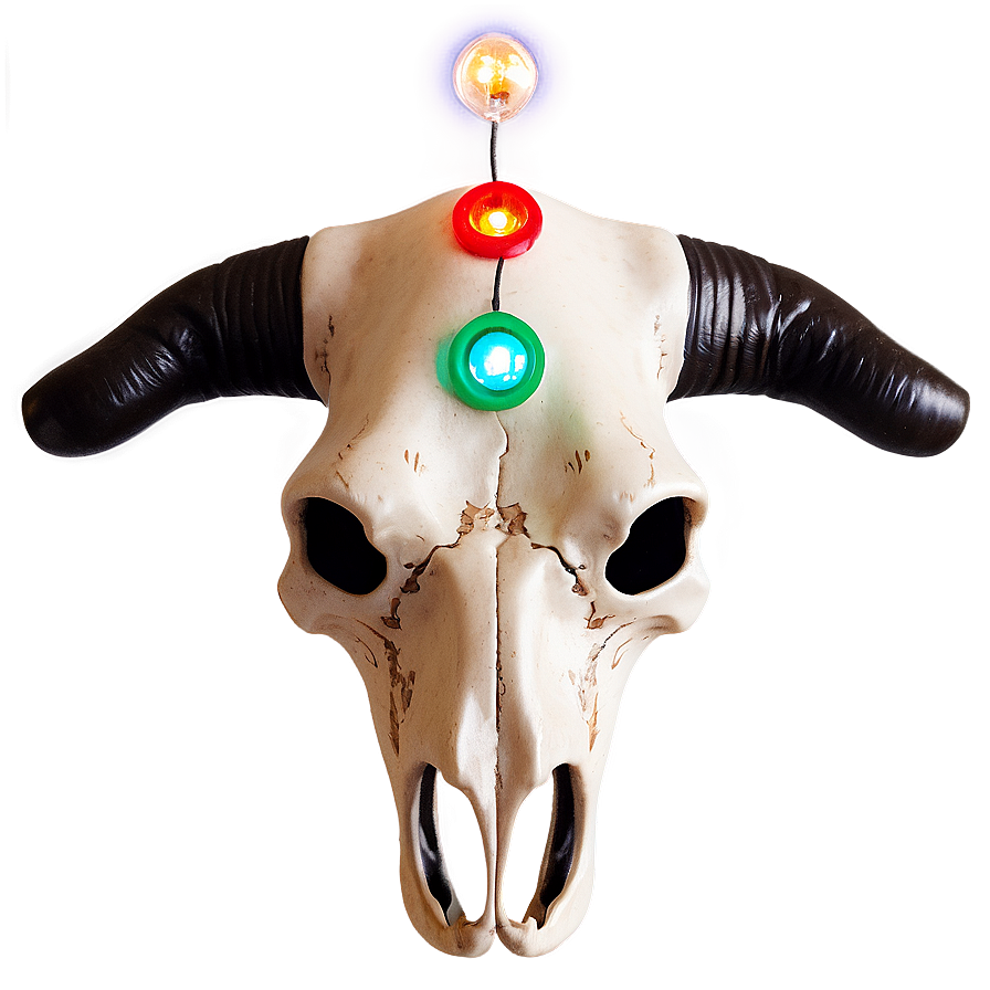 Festive Cow Skull With Lights Png Wxd49 PNG