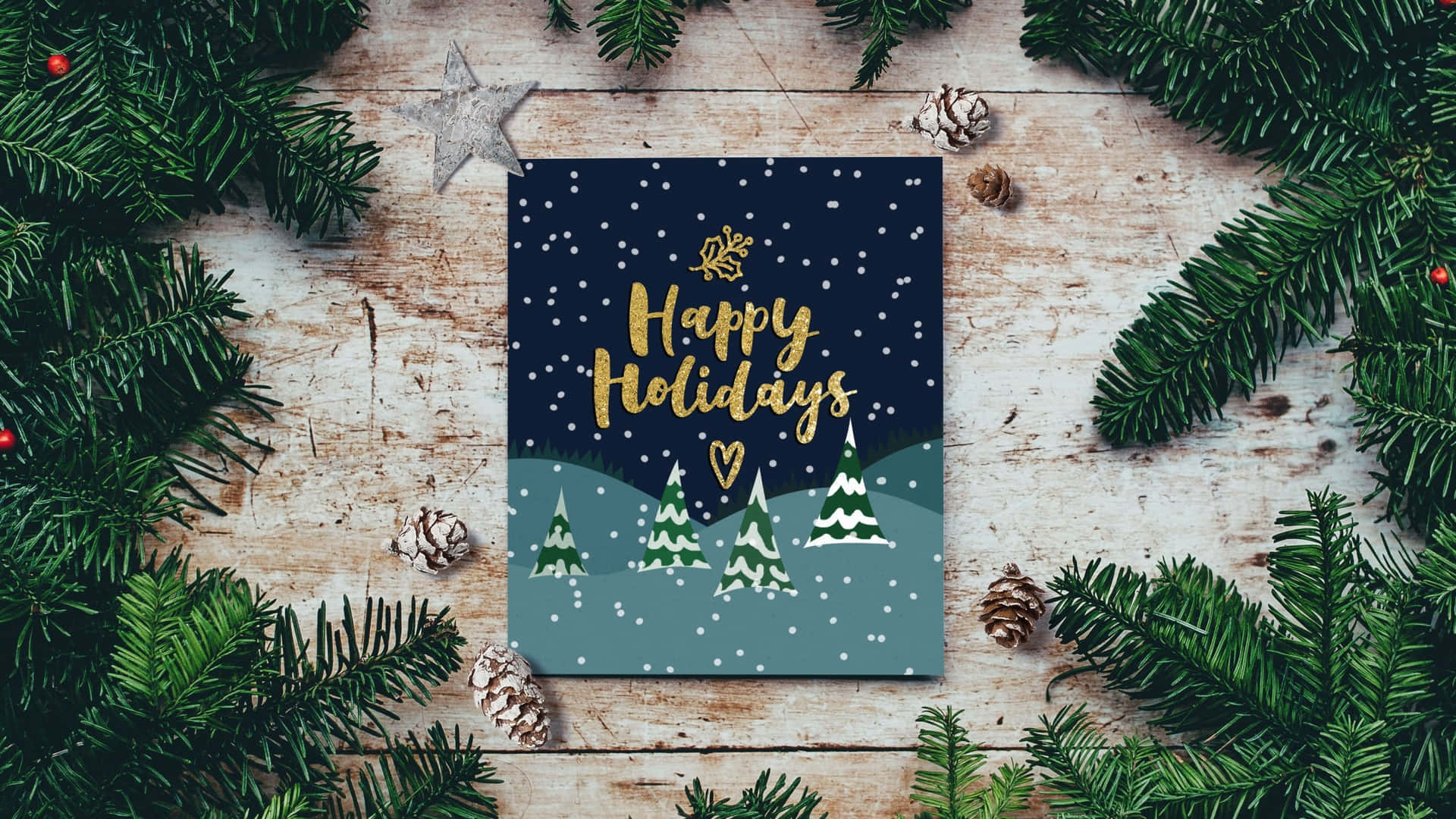 Festive Decorations Creating A Charming Happy Holidays Background