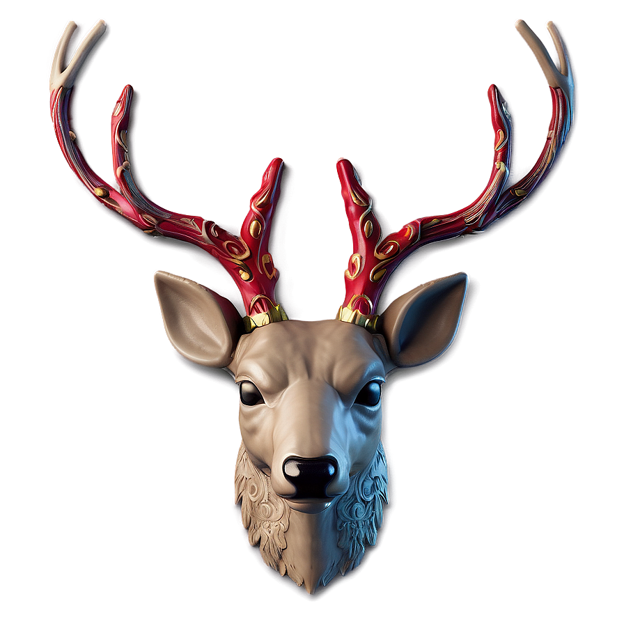 Festive Deer Head Holiday Decor Png 06212024 PNG