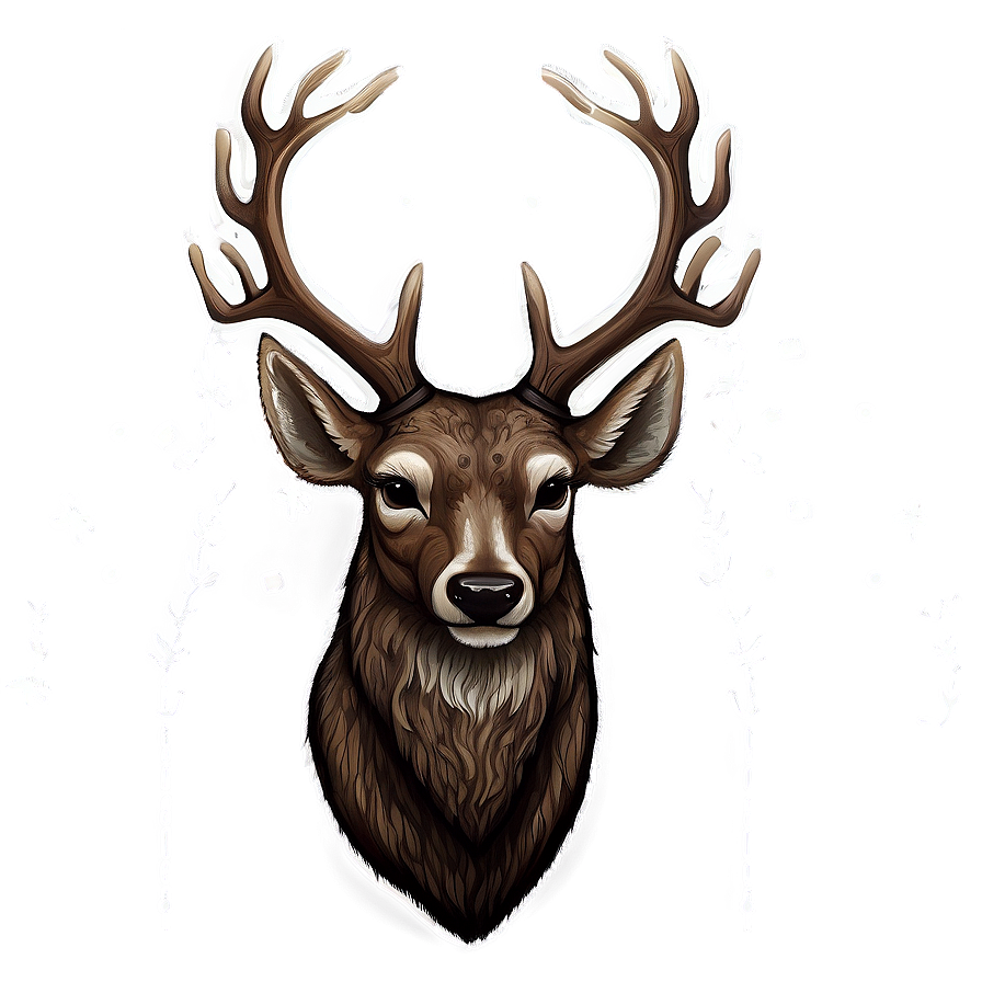 Festive Deer Head Holiday Decor Png Rvr PNG