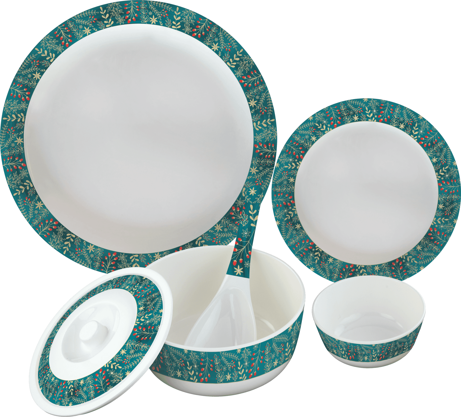 Festive Dinnerware Set PNG