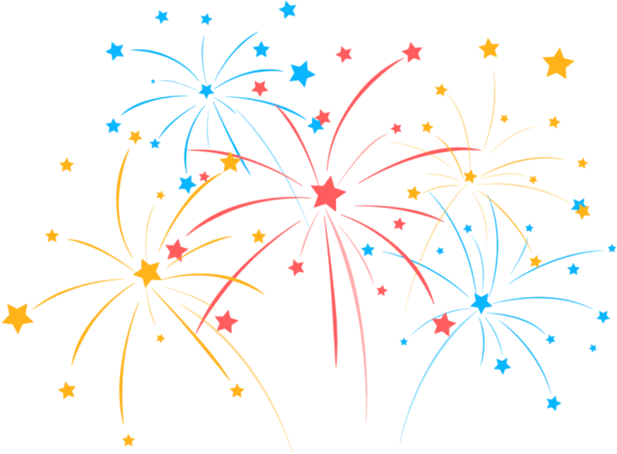 Festive Fireworks Illustration PNG