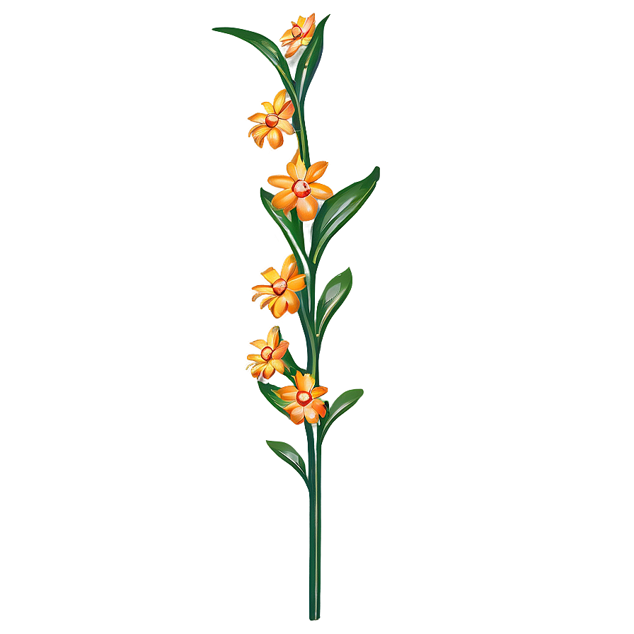 Festive Flower Stem Png 06132024 PNG