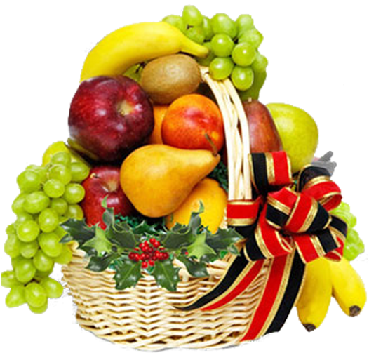 Festive Fruit Basket Assortment PNG