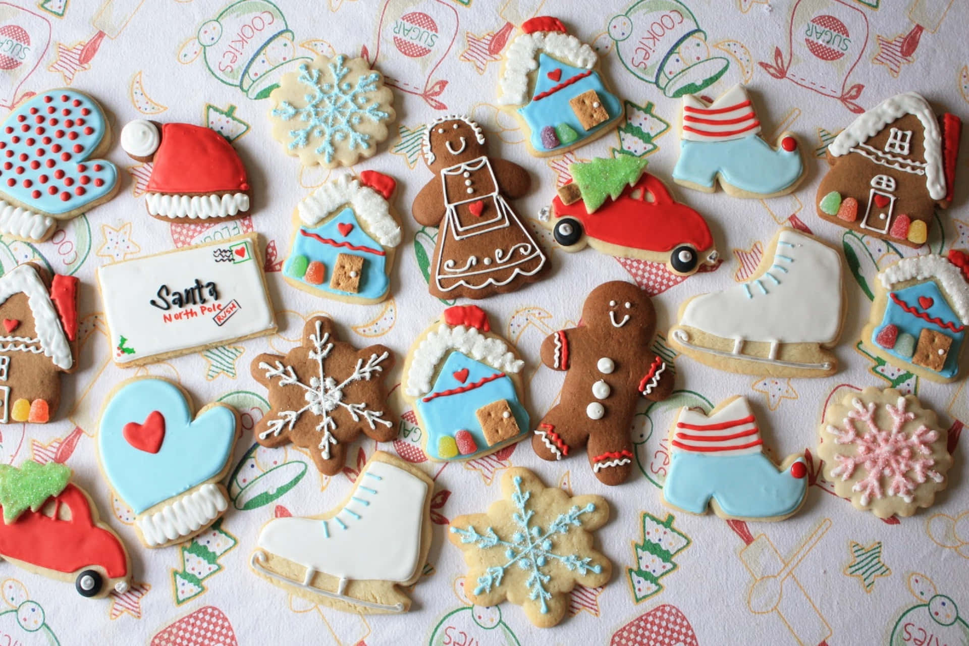 Festive Gingerbread Cookies Collection Wallpaper