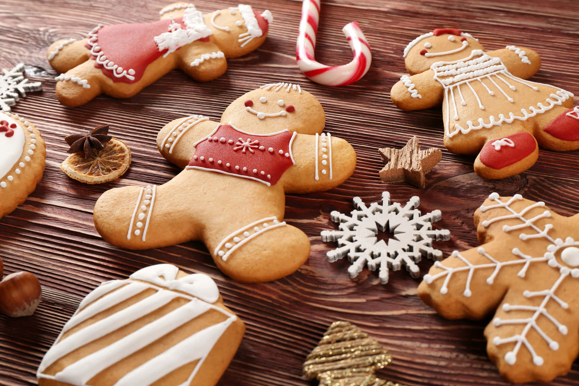 Décoration De Biscuits En Pain D'épice Festifs.jpg Fond d'écran