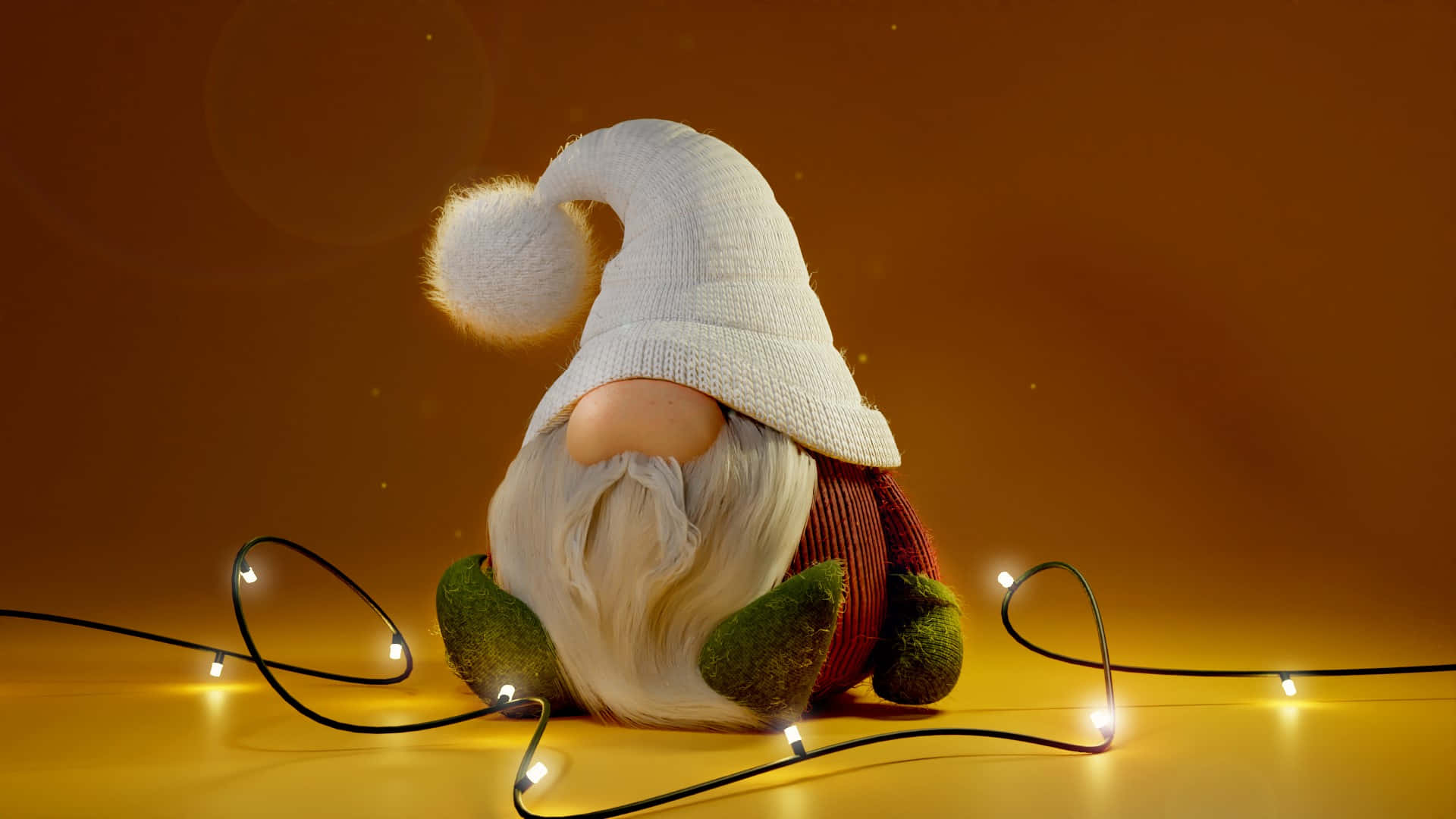 Festive Gnome With Lights.jpg Wallpaper