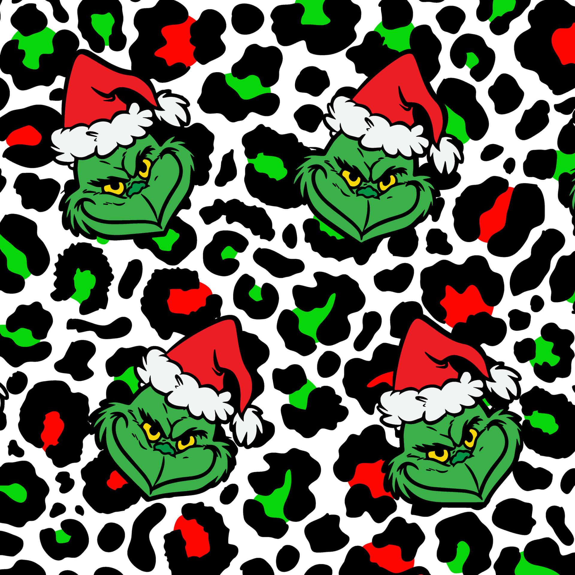 Festive Grinch Pattern Wallpaper