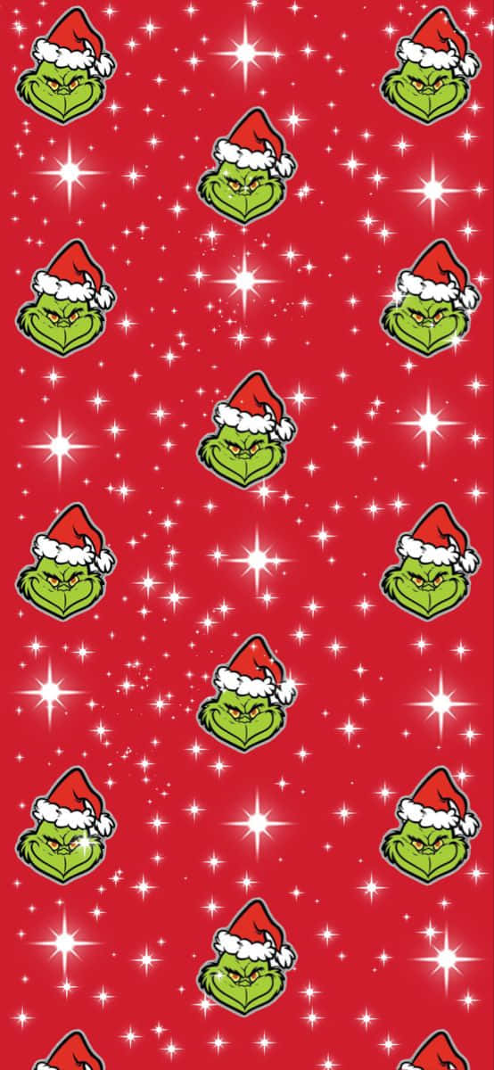 Festive Grinch Pattern Background Wallpaper