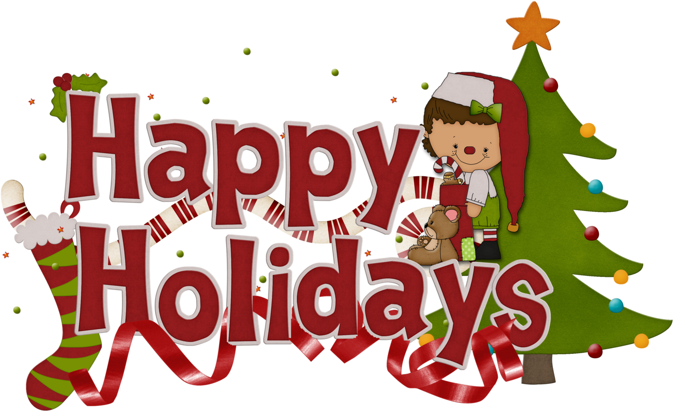 Festive Happy Holidays Clipart PNG