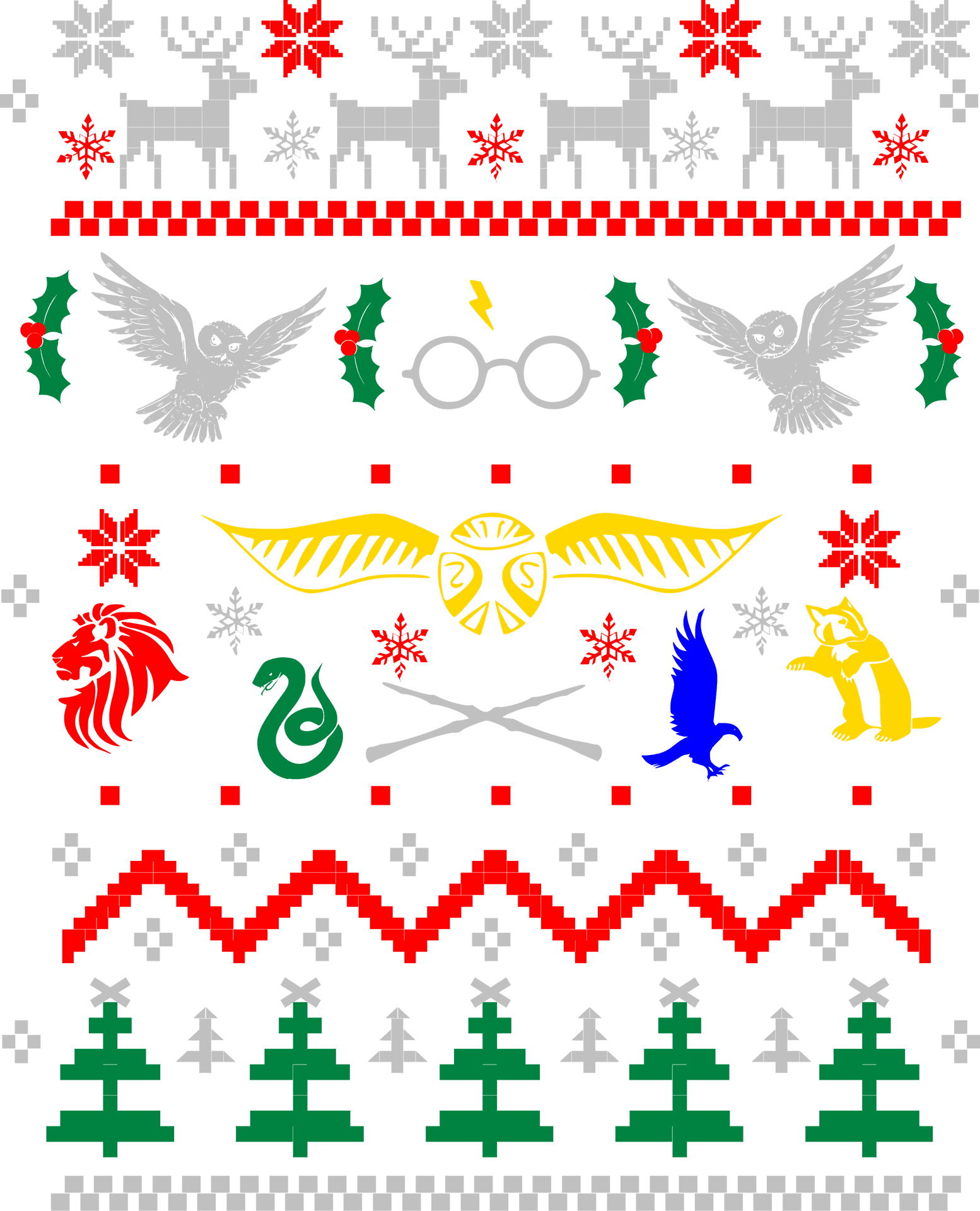 Festive Harry Potter Inspired Pattern PNG