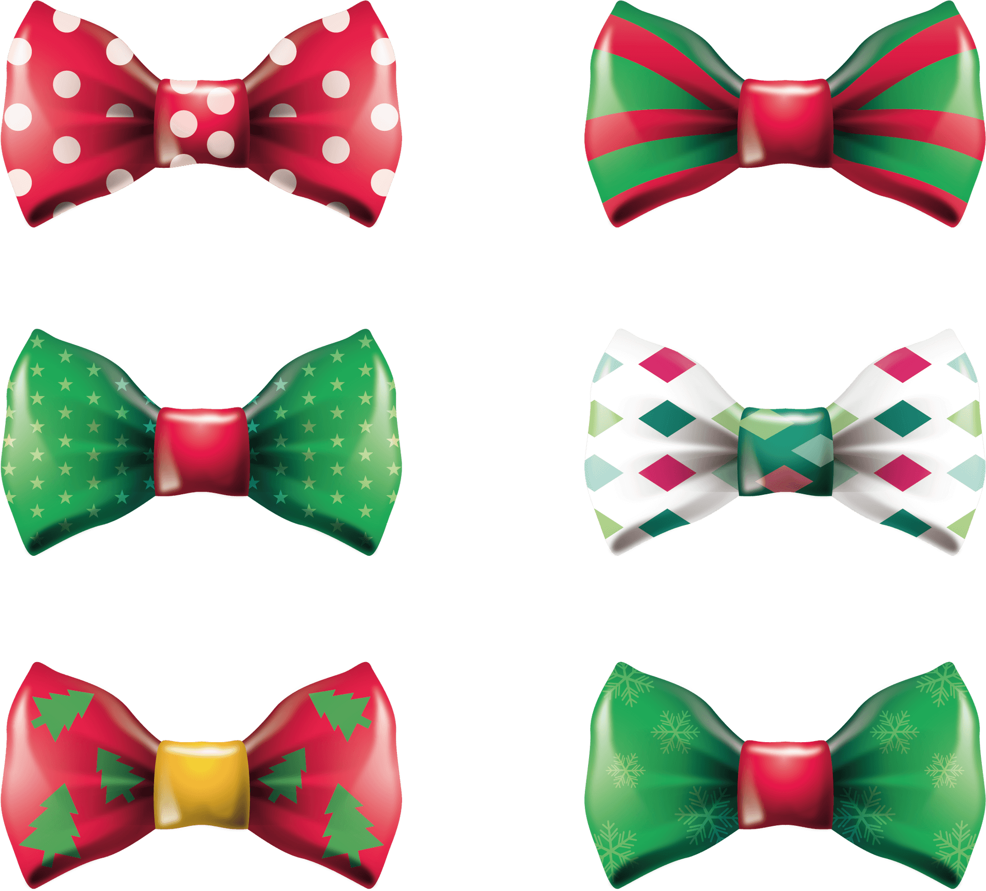 Festive Holiday Bow Ties Collection PNG