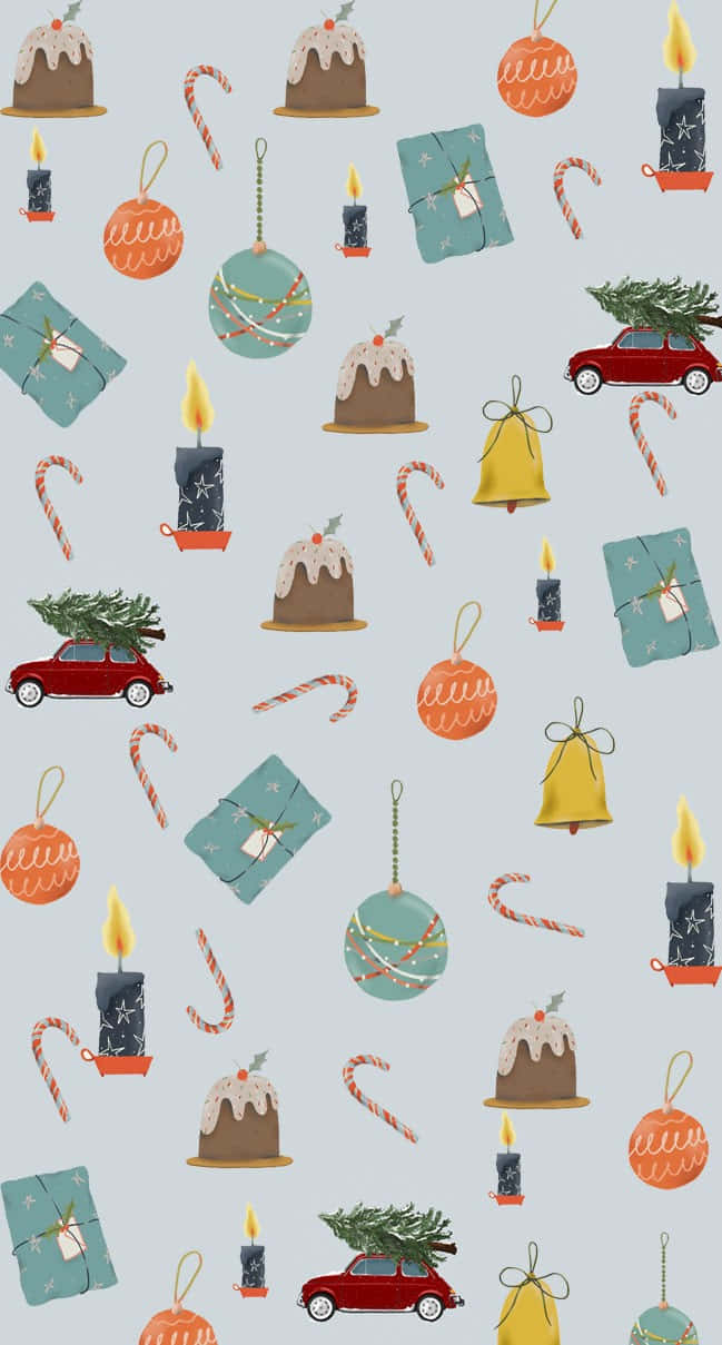 Festive Holiday Pattern Background Wallpaper