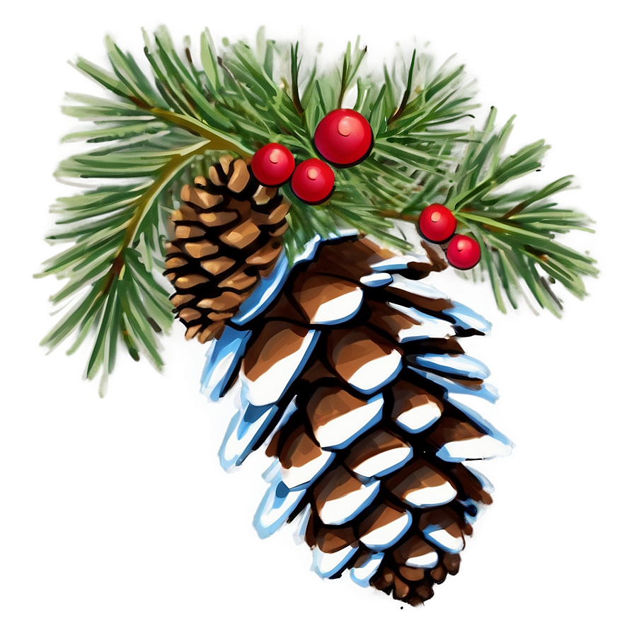 Festive Holiday Pinecone Png Aks PNG