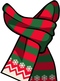 Festive Holiday Scarf Illustration PNG