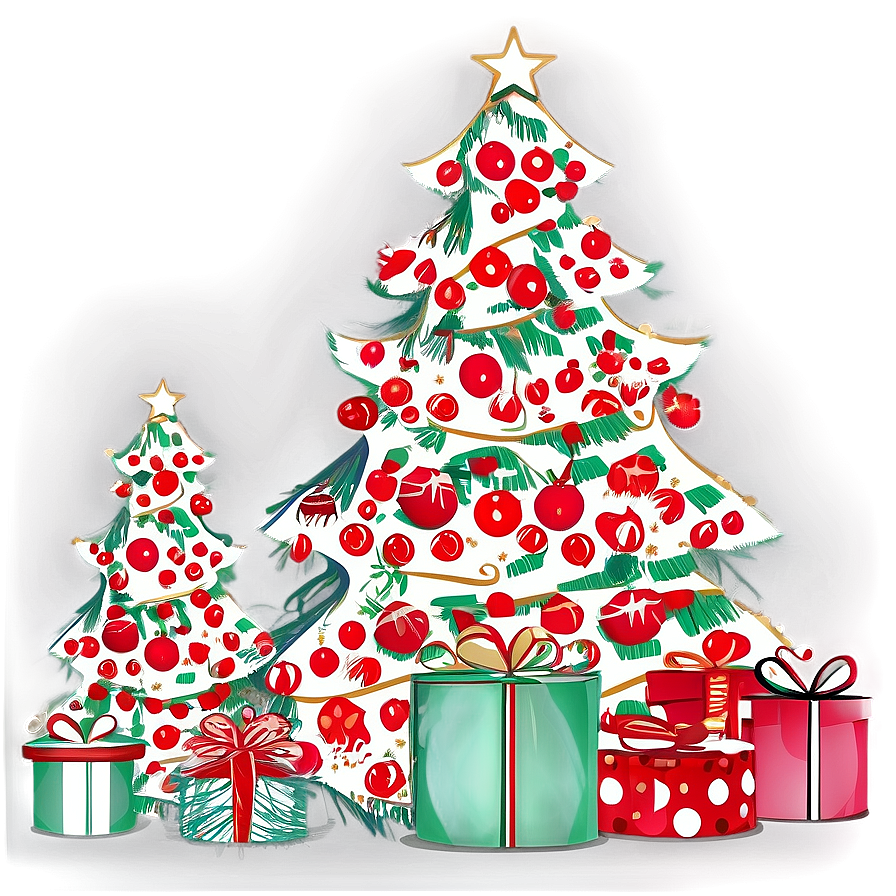 Festive Holiday Tree Graphic Png 06132024 PNG