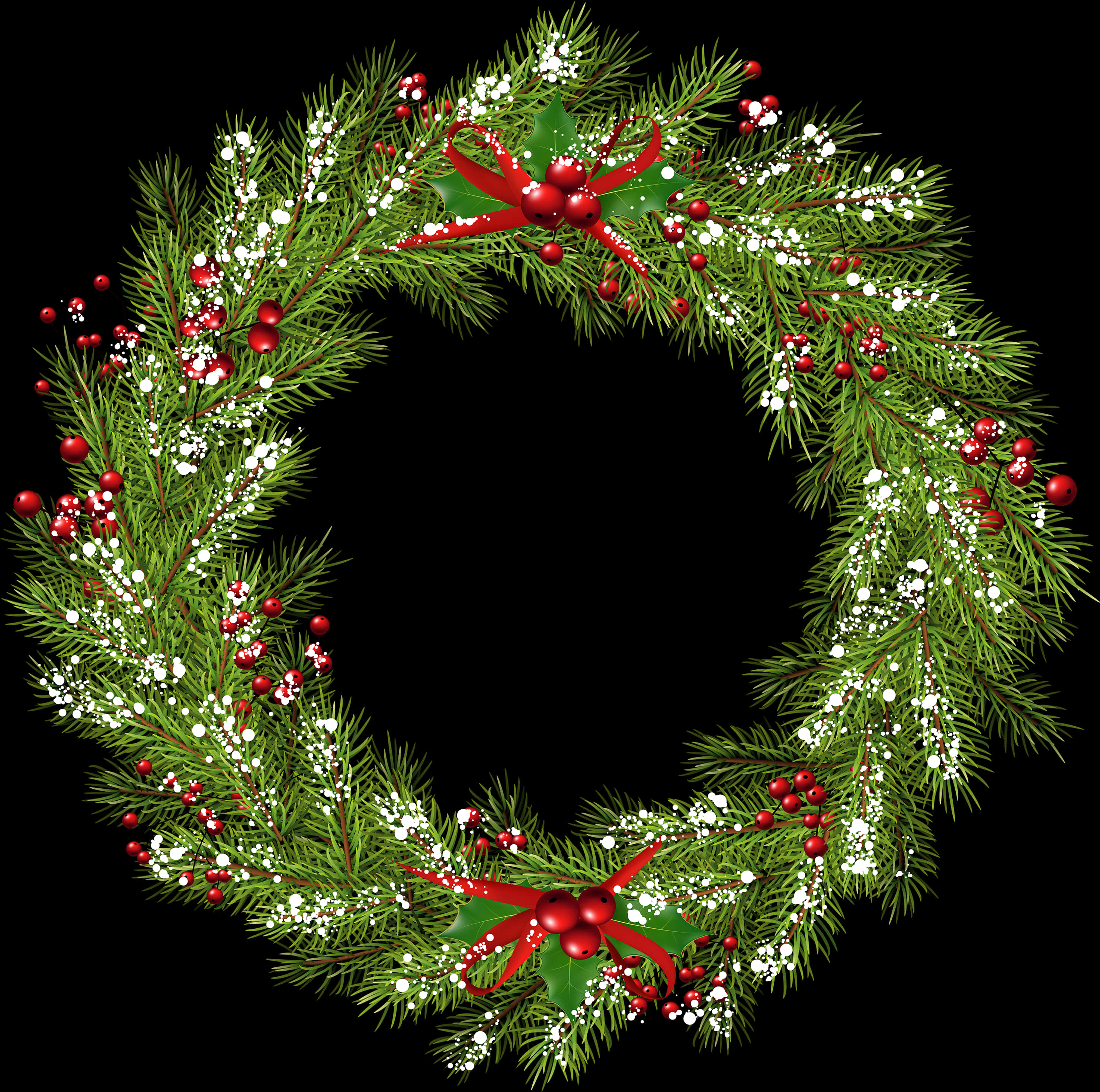 Festive Holiday Wreath PNG