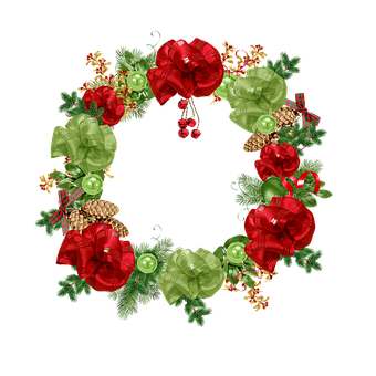 Festive Holiday Wreath Design PNG