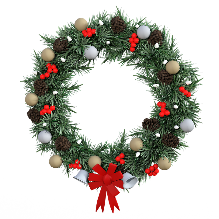 Festive Holiday Wreath PNG