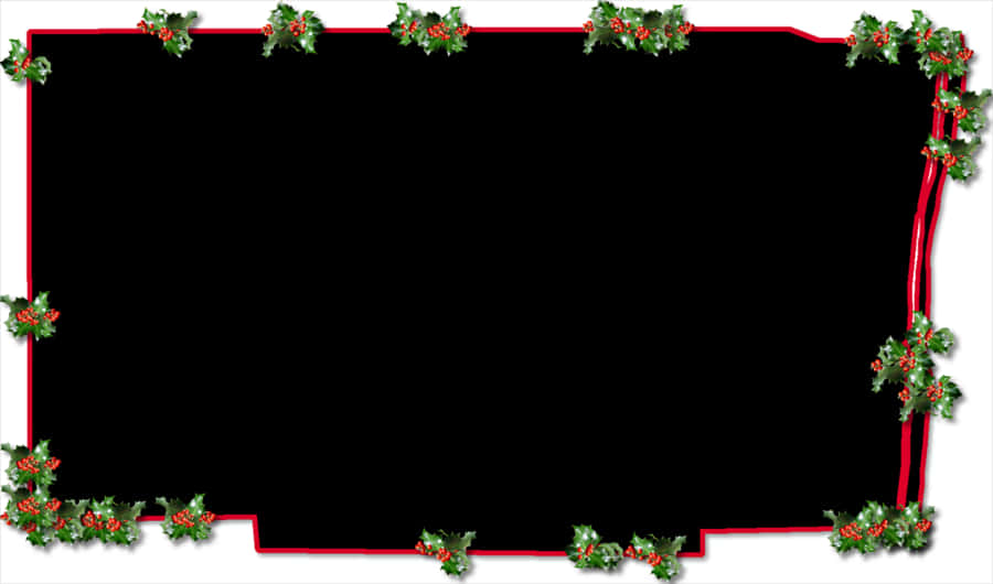 Festive Holly Christmas Border PNG