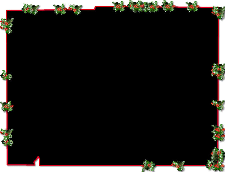 Festive Holly Christmas Border PNG