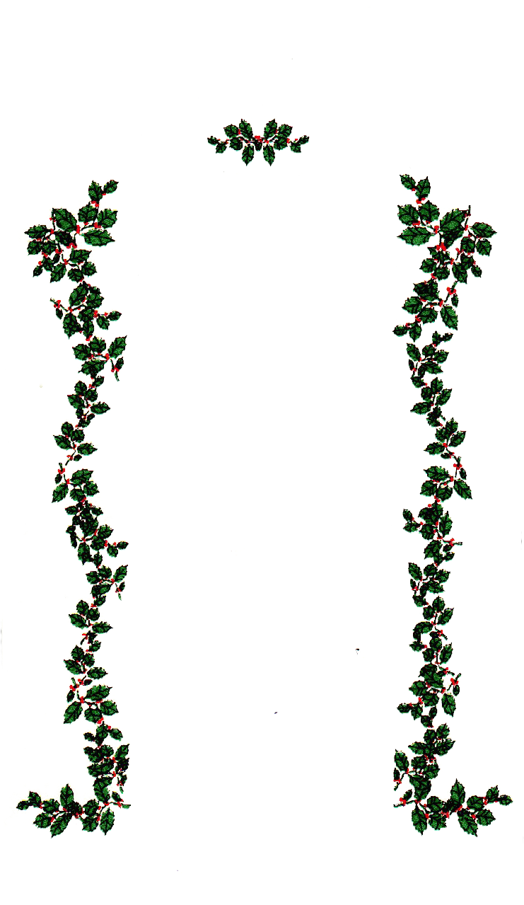 Festive Holly Christmas Frame PNG