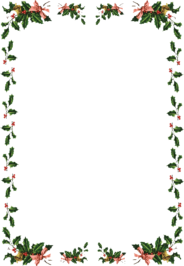 Festive Holly Christmas Frame PNG