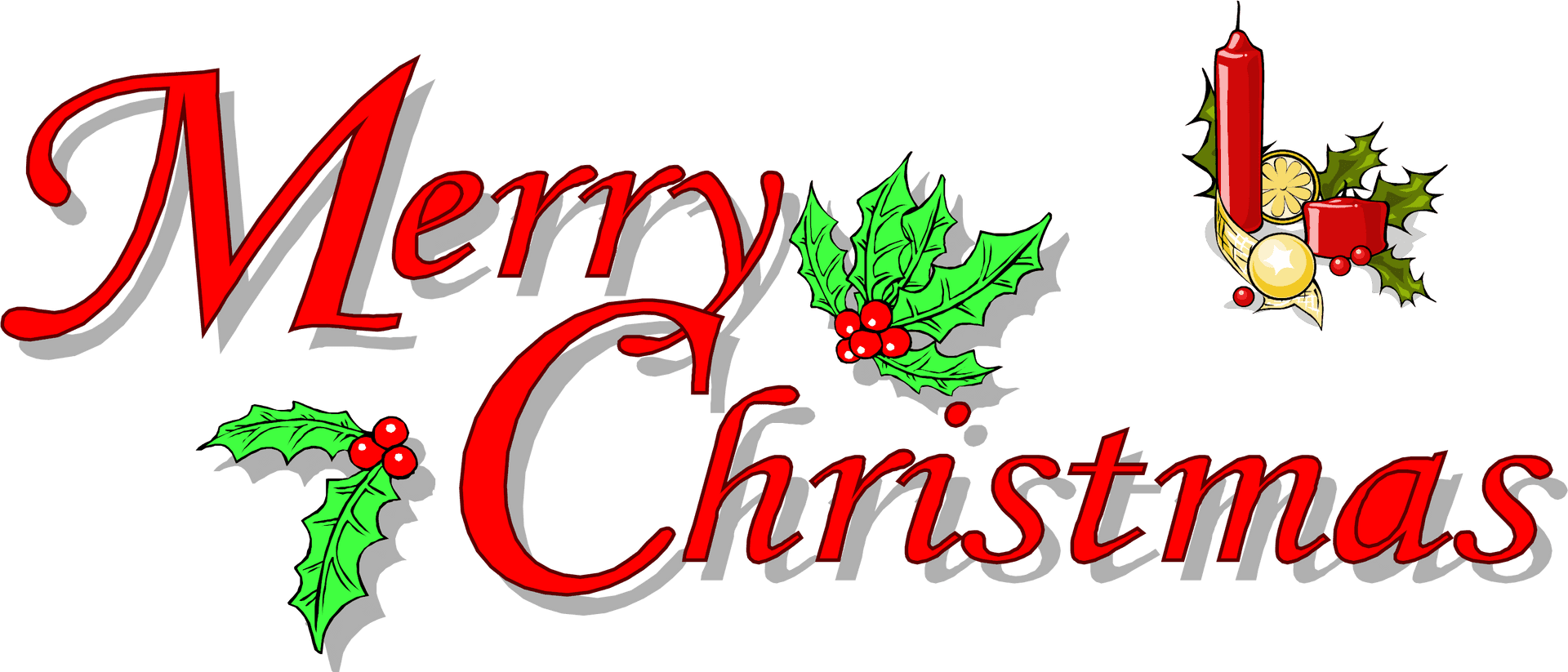 Festive Merry Christmas Text PNG