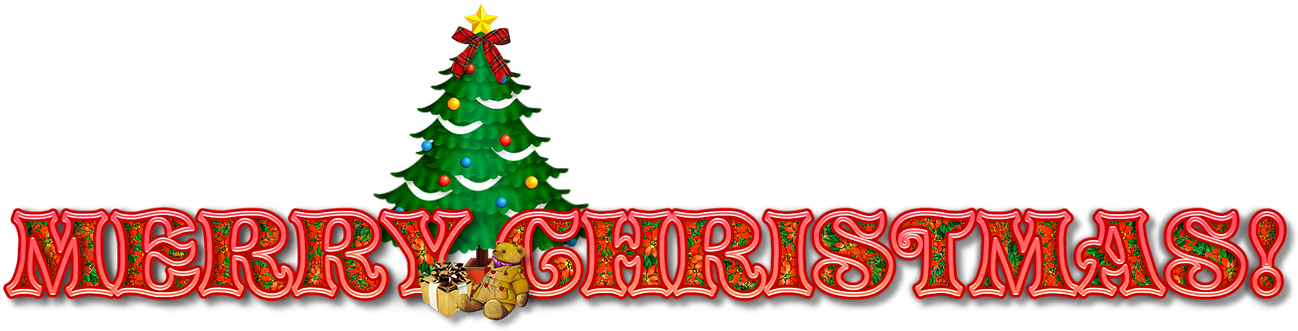 Festive Merry Christmas Textwith Tree PNG