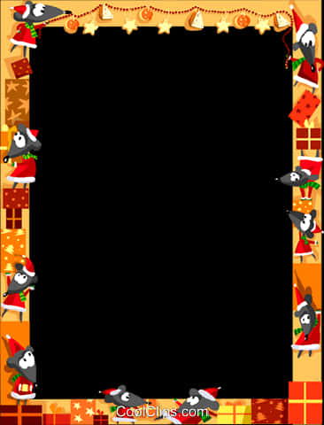 Festive Penguin Christmas Border PNG