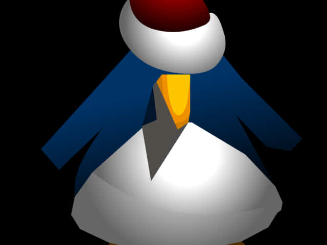 Festive Penguin Vector Illustration PNG