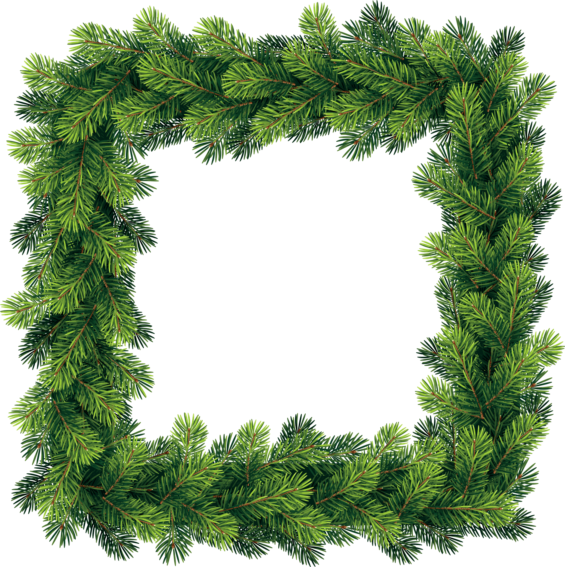 Festive Pine Frame Christmas Border PNG