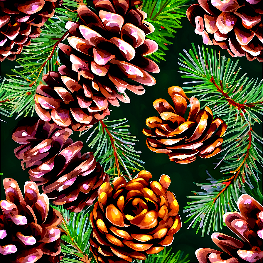 Festive Pinecone Design Png 06132024 PNG