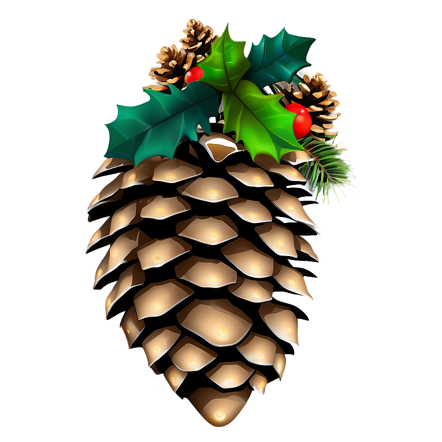 Festive Pinecone Design Png 06132024 PNG