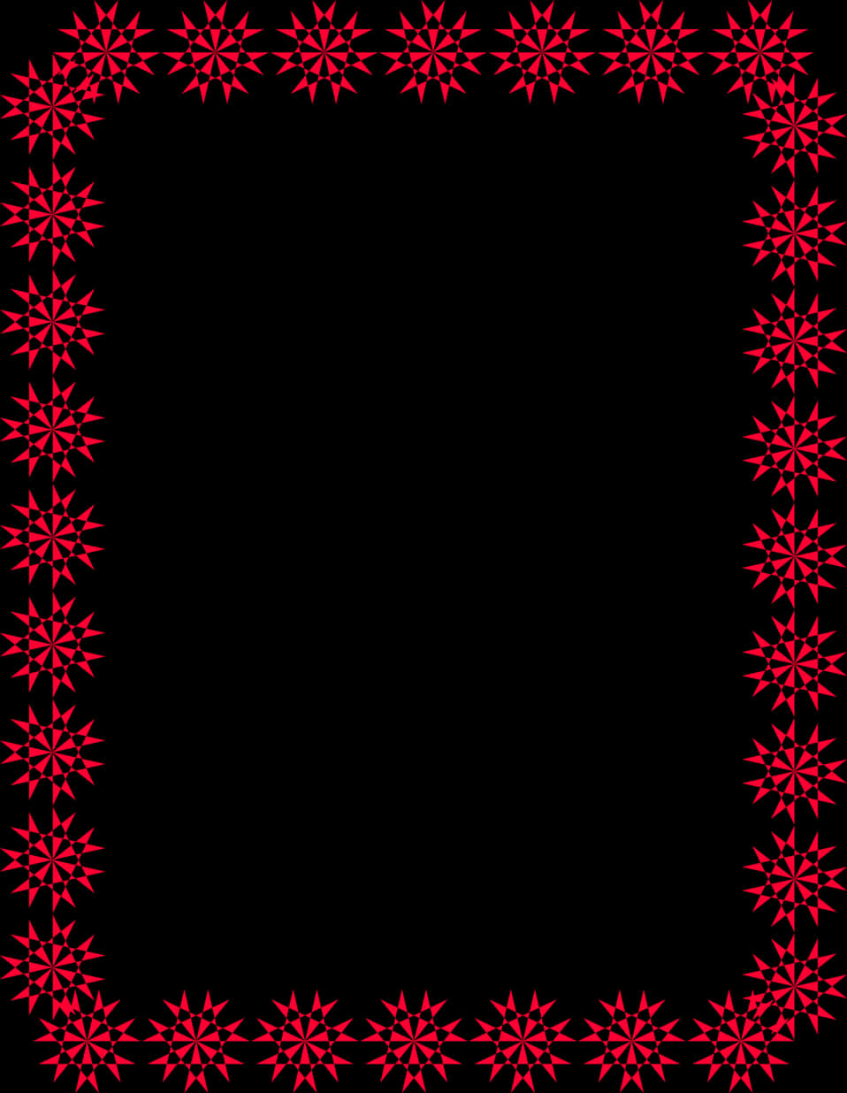 Festive Red Snowflake Christmas Border PNG