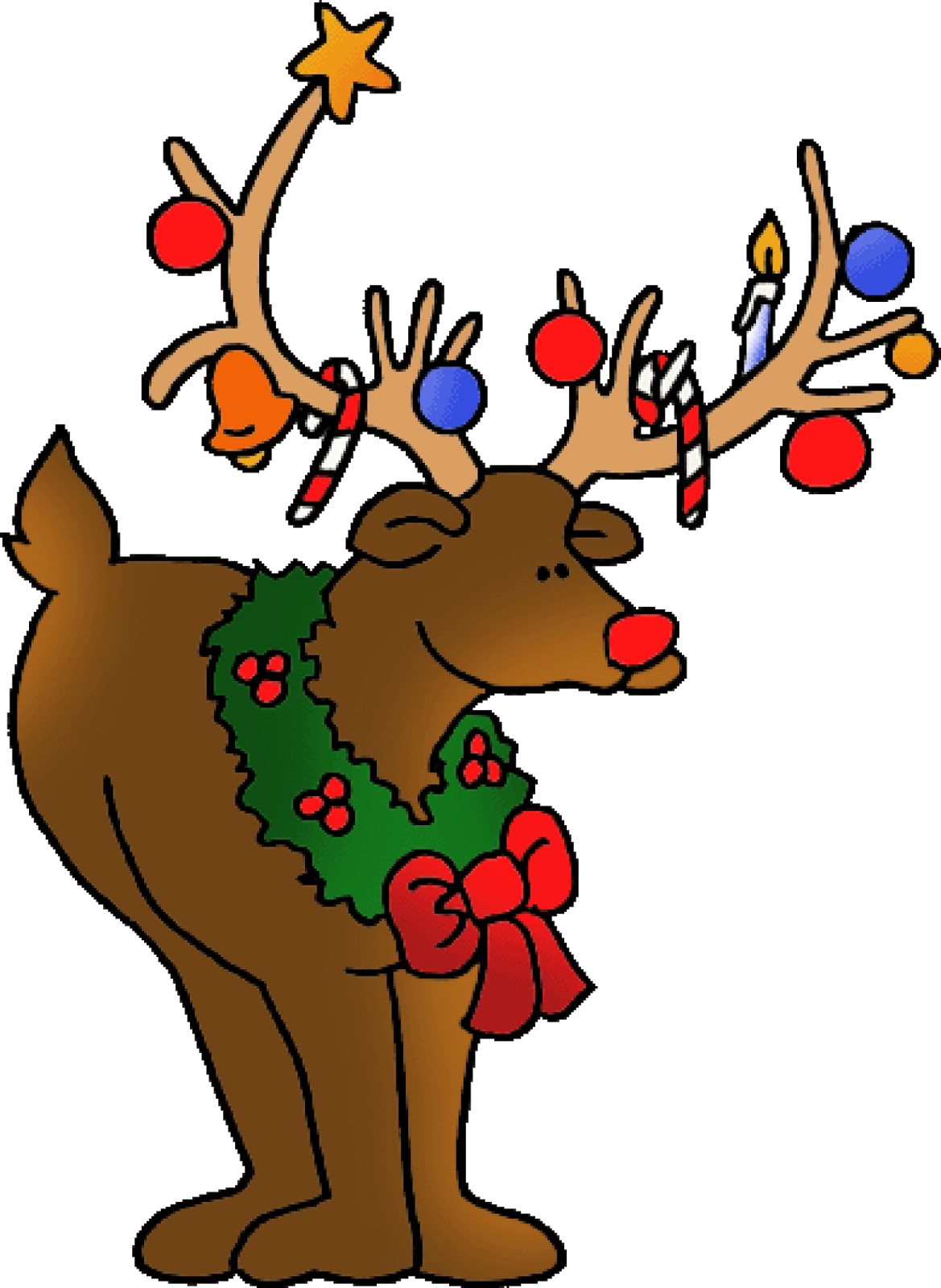 Festive Reindeer Christmas Clipart.png PNG