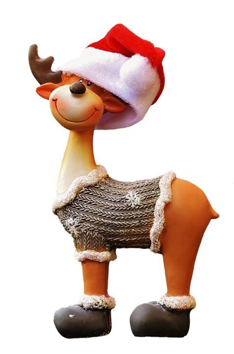 Festive Reindeer Figurine.png PNG