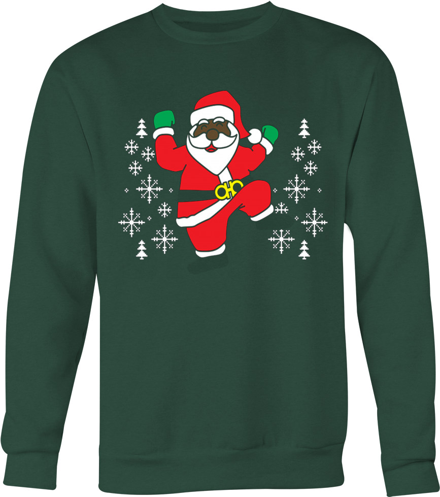 Download Festive Santa Cartoon Sweatshirt | Wallpapers.com