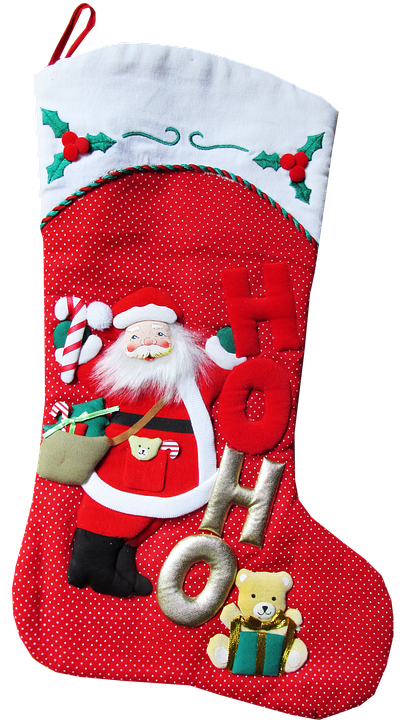 Festive Santa Christmas Stocking PNG