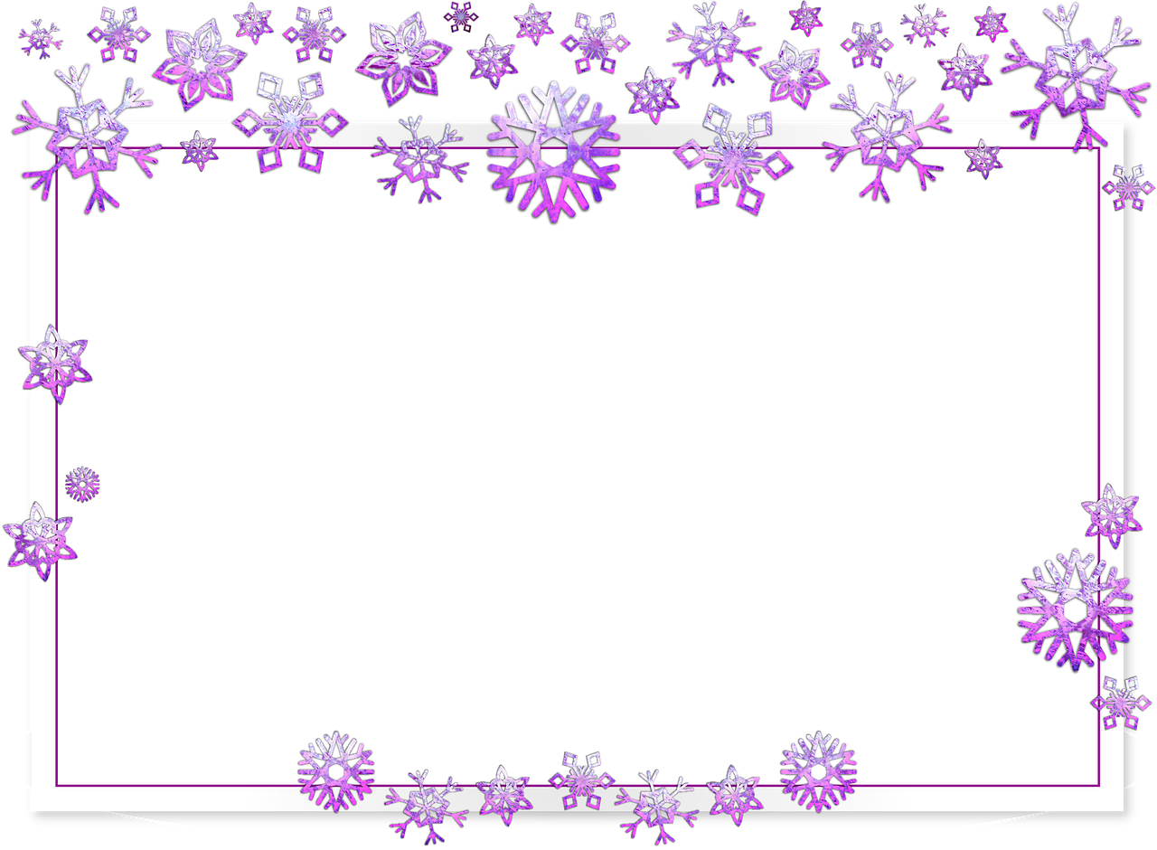 Festive Snowflake Christmas Frame PNG